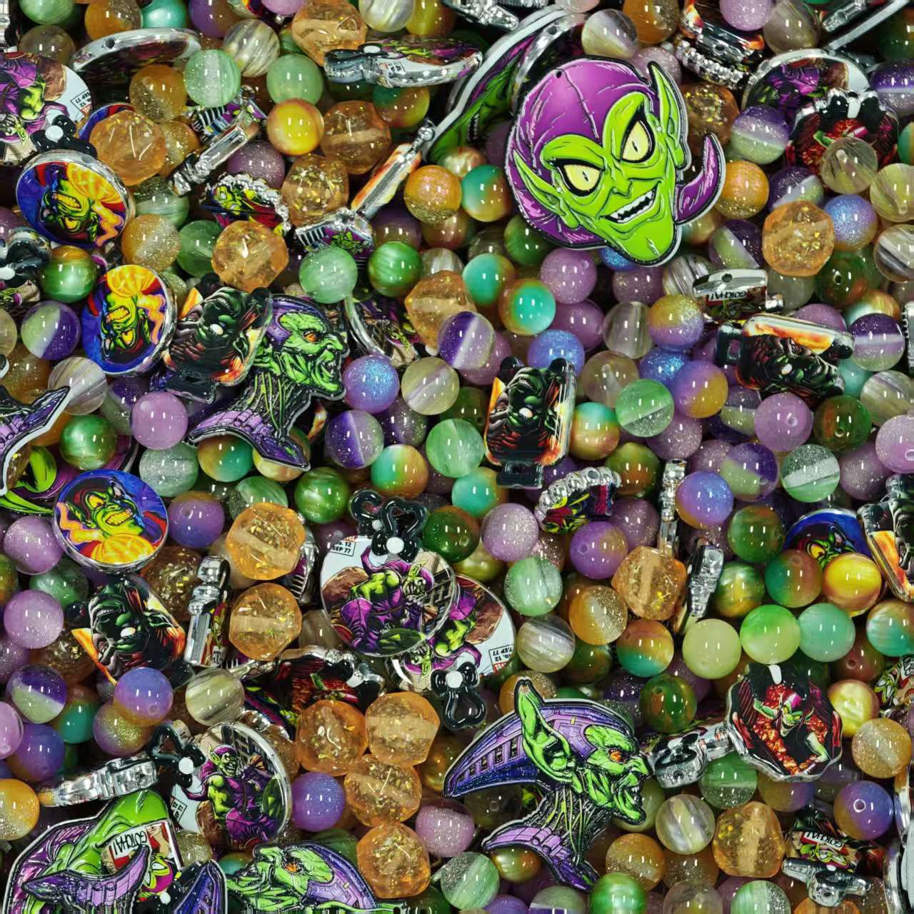 Acrylic beads - Monster (for beadable pens, keychains, phone chains)