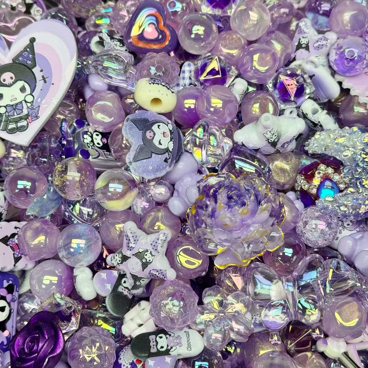 Acrylic beads-Kuromi (for beadable pens, keychains, phone chains)