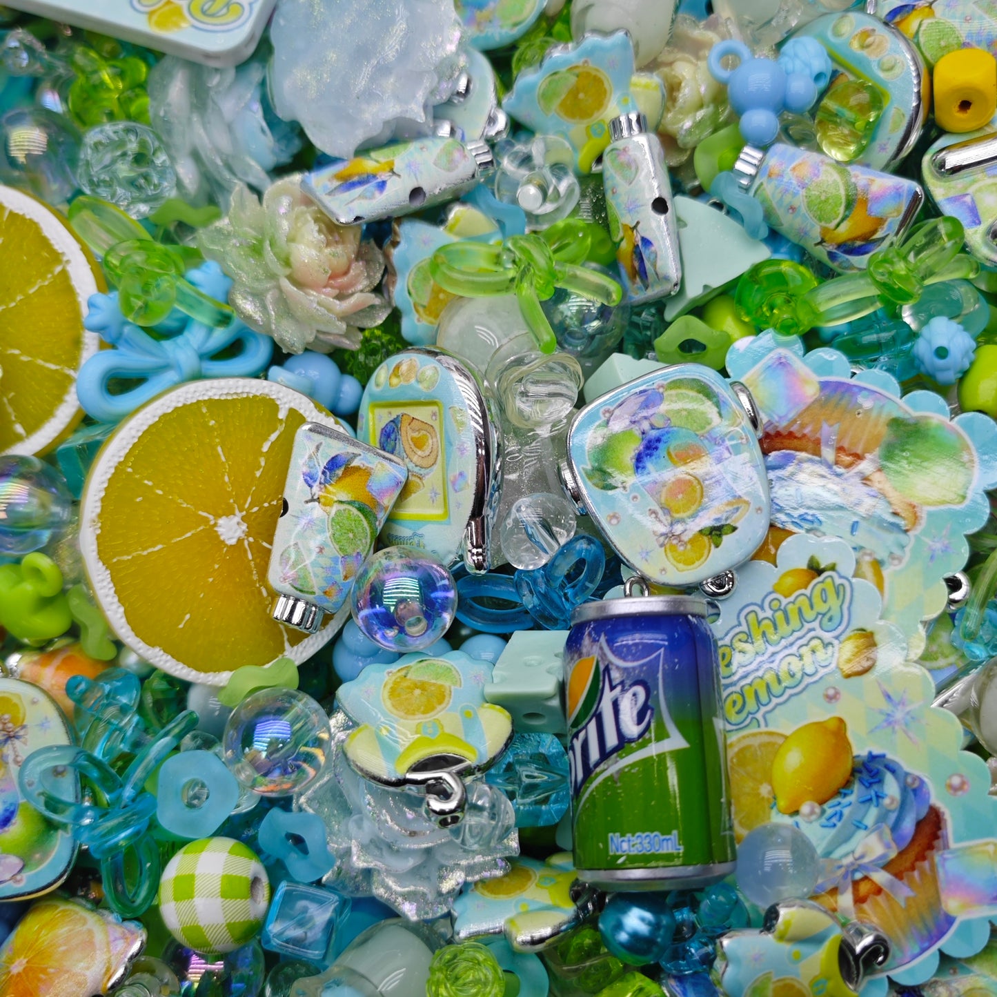 Acrylic beads-Summer Citrus Garden (for beadable pens, keychains, phone chains)