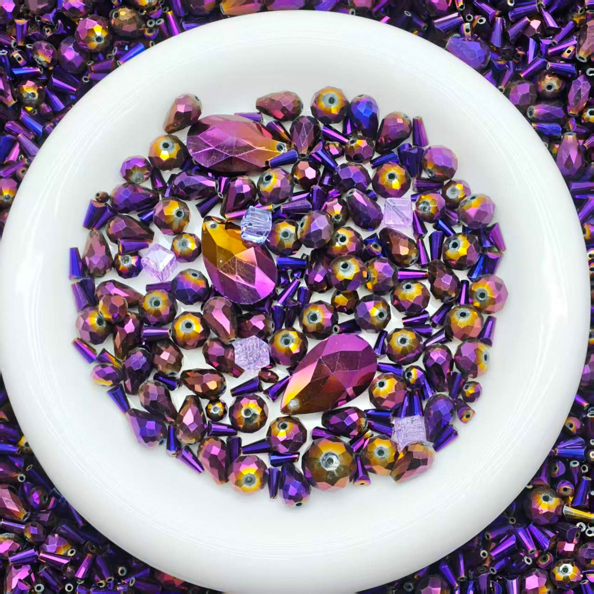 Big sale! Blingbling glass beads - Metal purple(for keychains, phone chains,bracelet, necklace)
