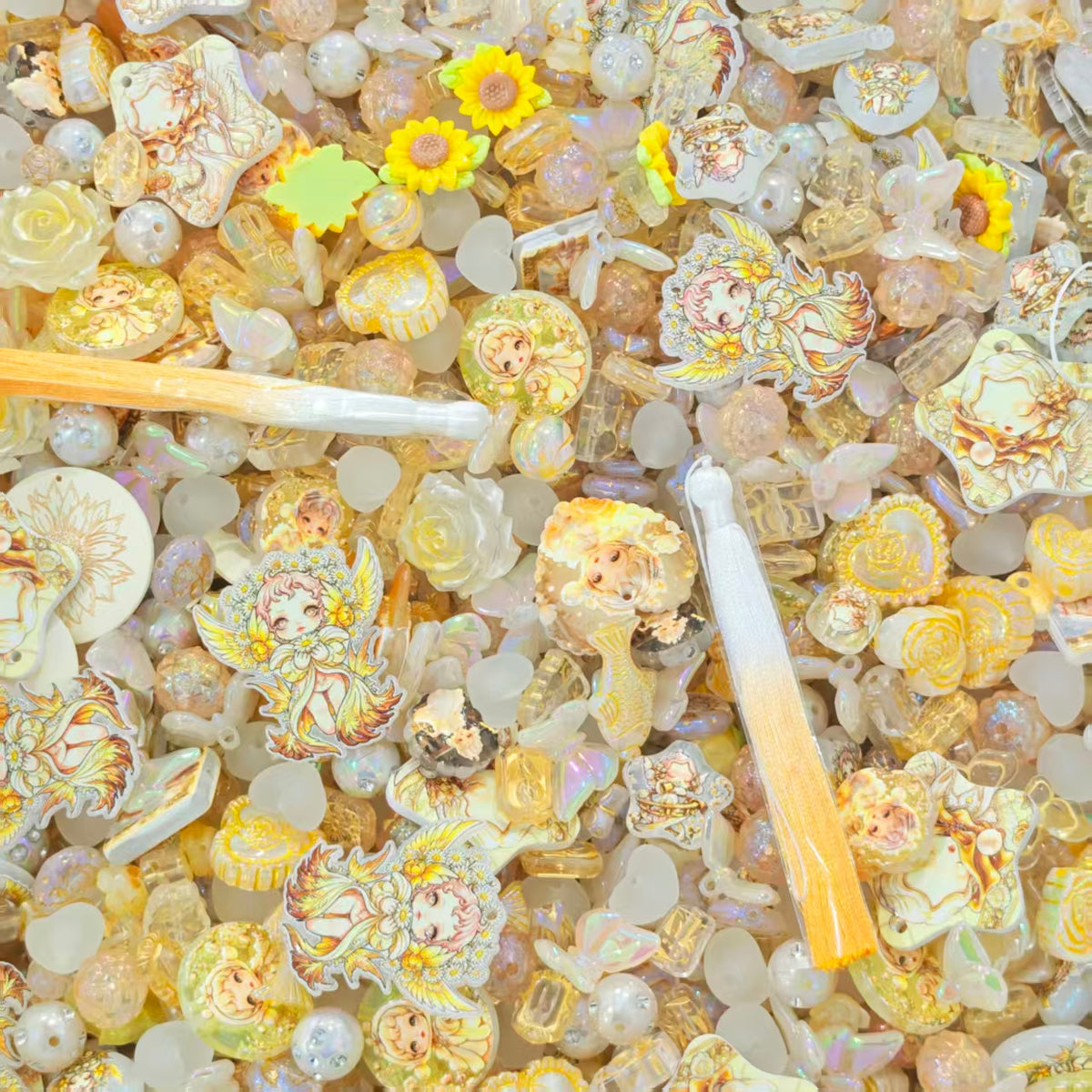 Acrylic beads - Sunflower SP (for beadable pens, keychains, phone chains)
