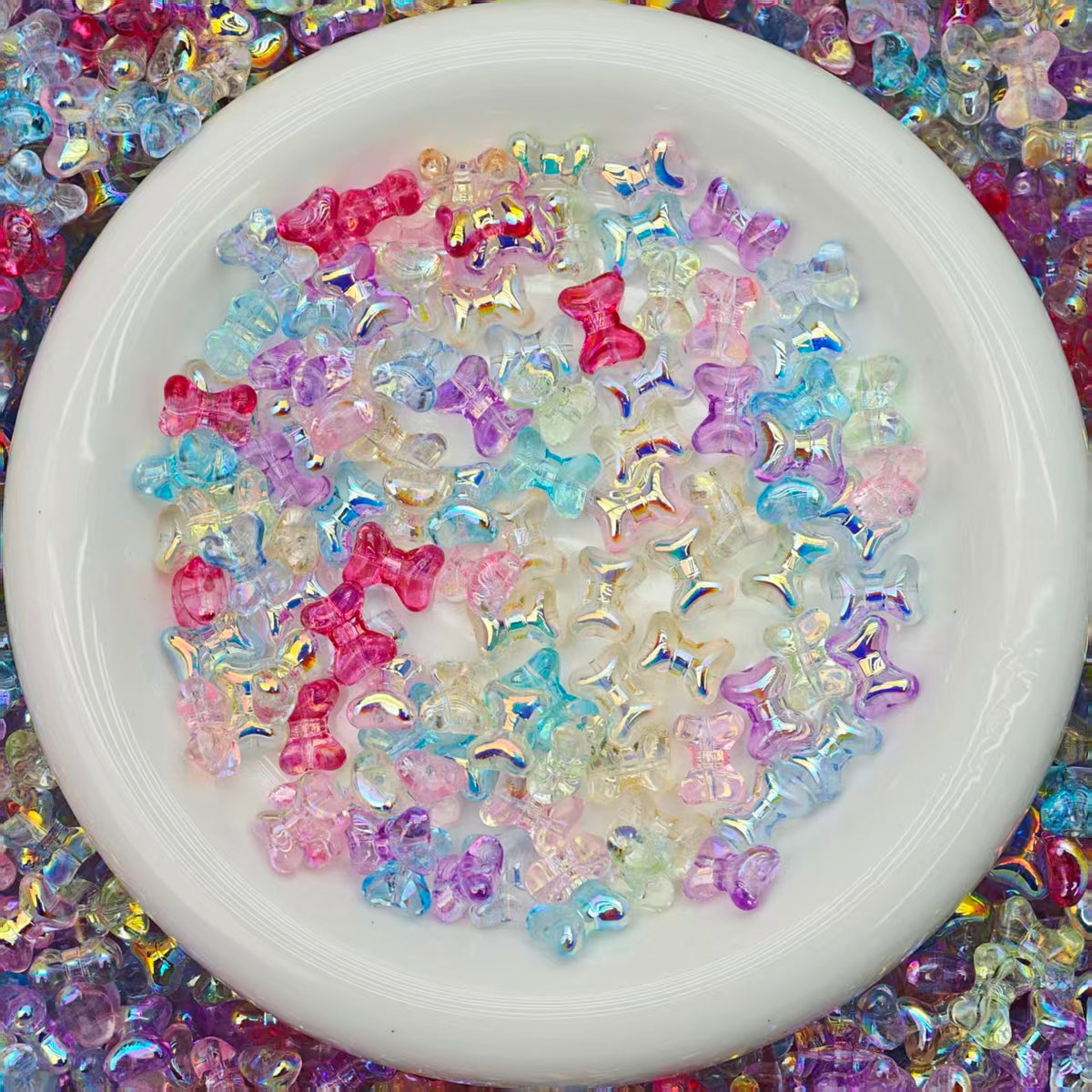 High quality Blingbling glass beads - Dog bone(for keychains, phone chains,bracelet, necklace)