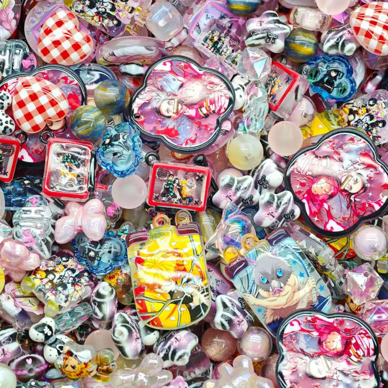 Old friends sale!! Acrylic Beads - Demon slayer (for beaded pen, keychains, phone chains)