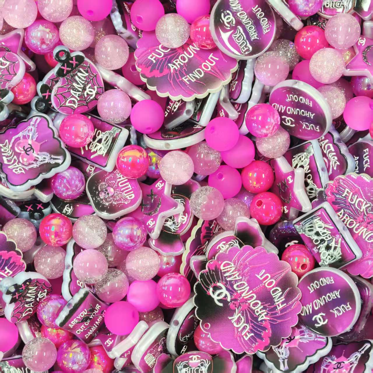 Acrylic Beads - Damn (for beaded pen, keychains, phone chains)