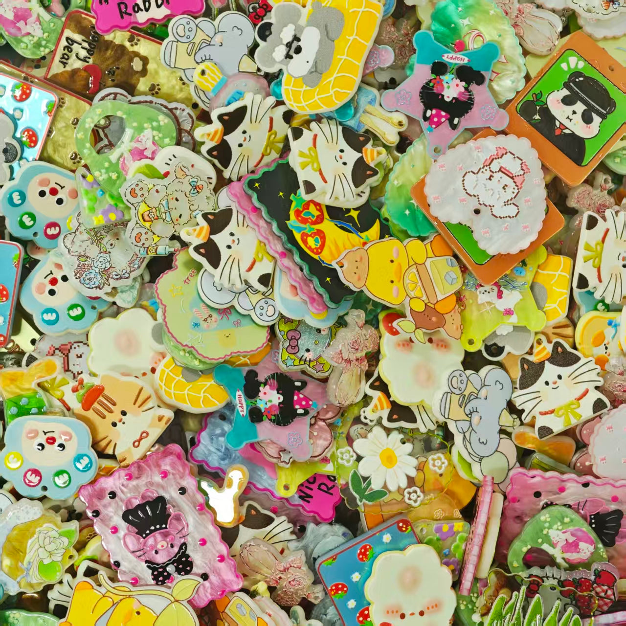 Big sale!!Acrylic Beads -Cute tags mix (for beaded pen, keychains, phone chains)
