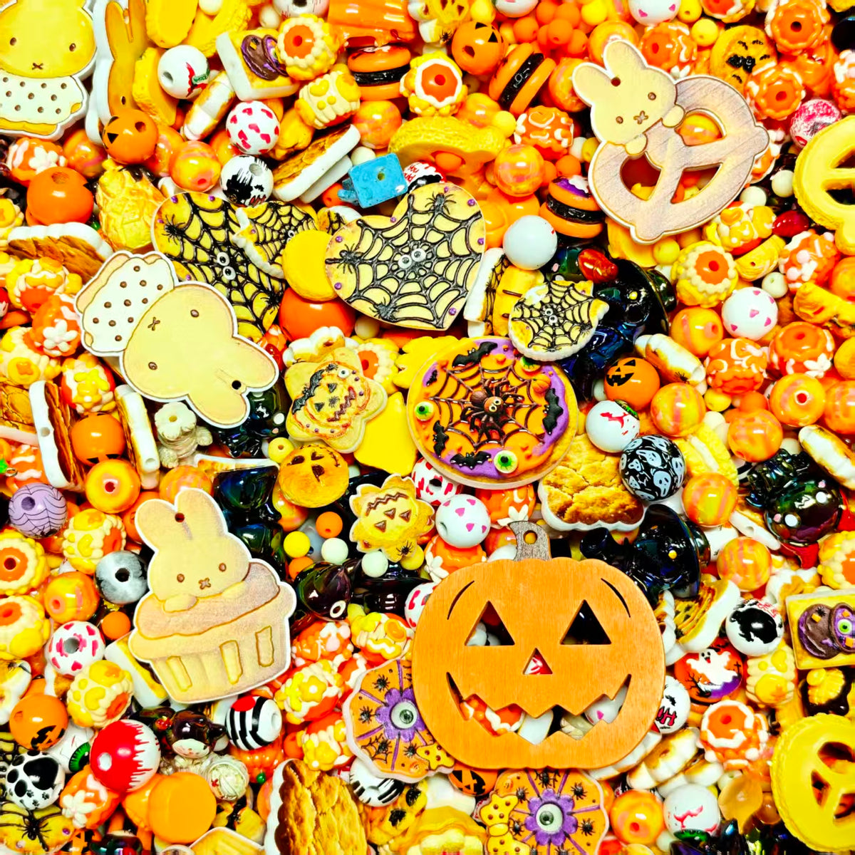 Acrylic beads - Cookie Halloween (for beadable pens, keychains, phone chains)