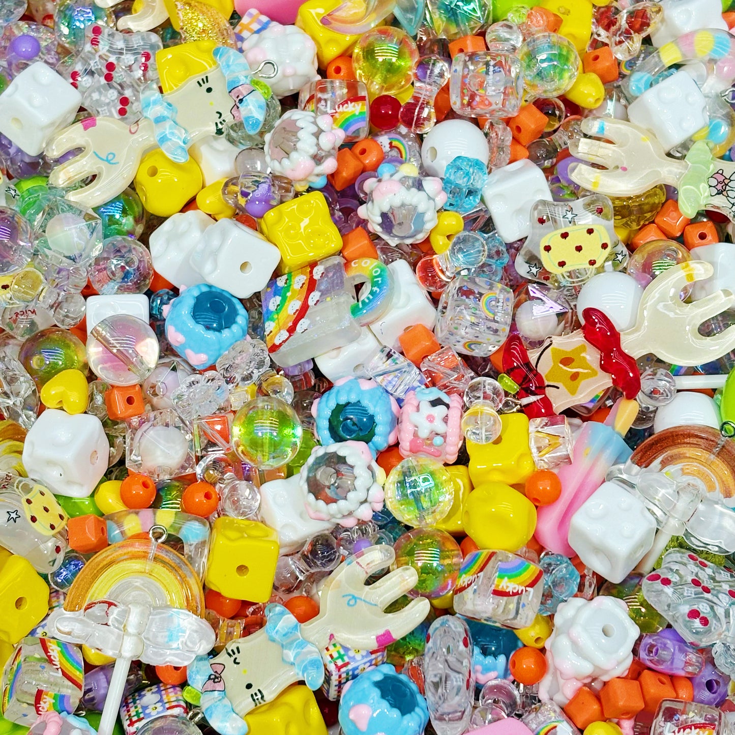 Acrylic beads- colorful world (for beadable pens, keychains, phone chains