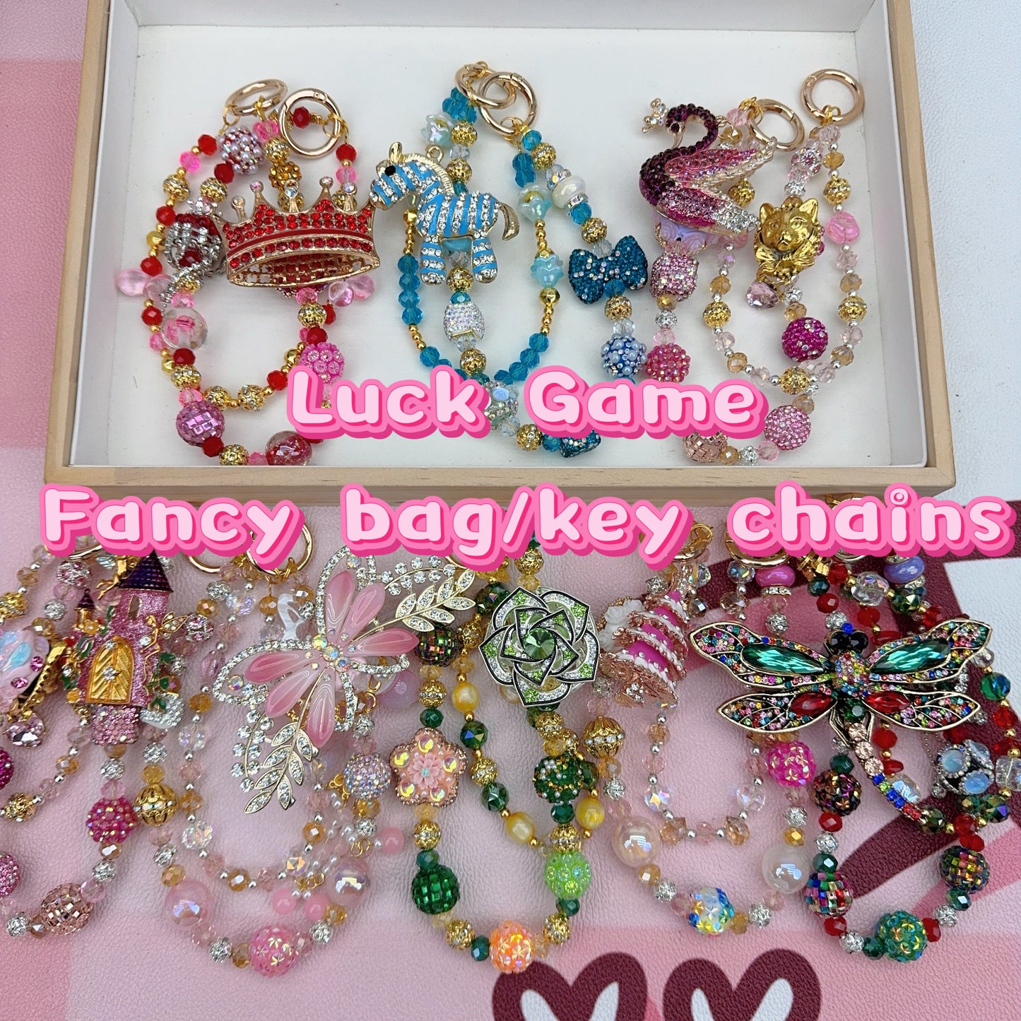 Lucky game-Fancy blingbling bag/key chains (handmade,1% of flaws)