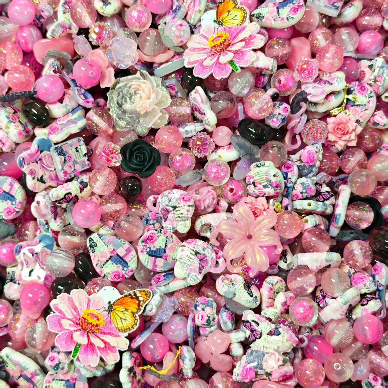 Acrylic Beads -Memory’s roses (for beaded pen, keychains, phone chains)