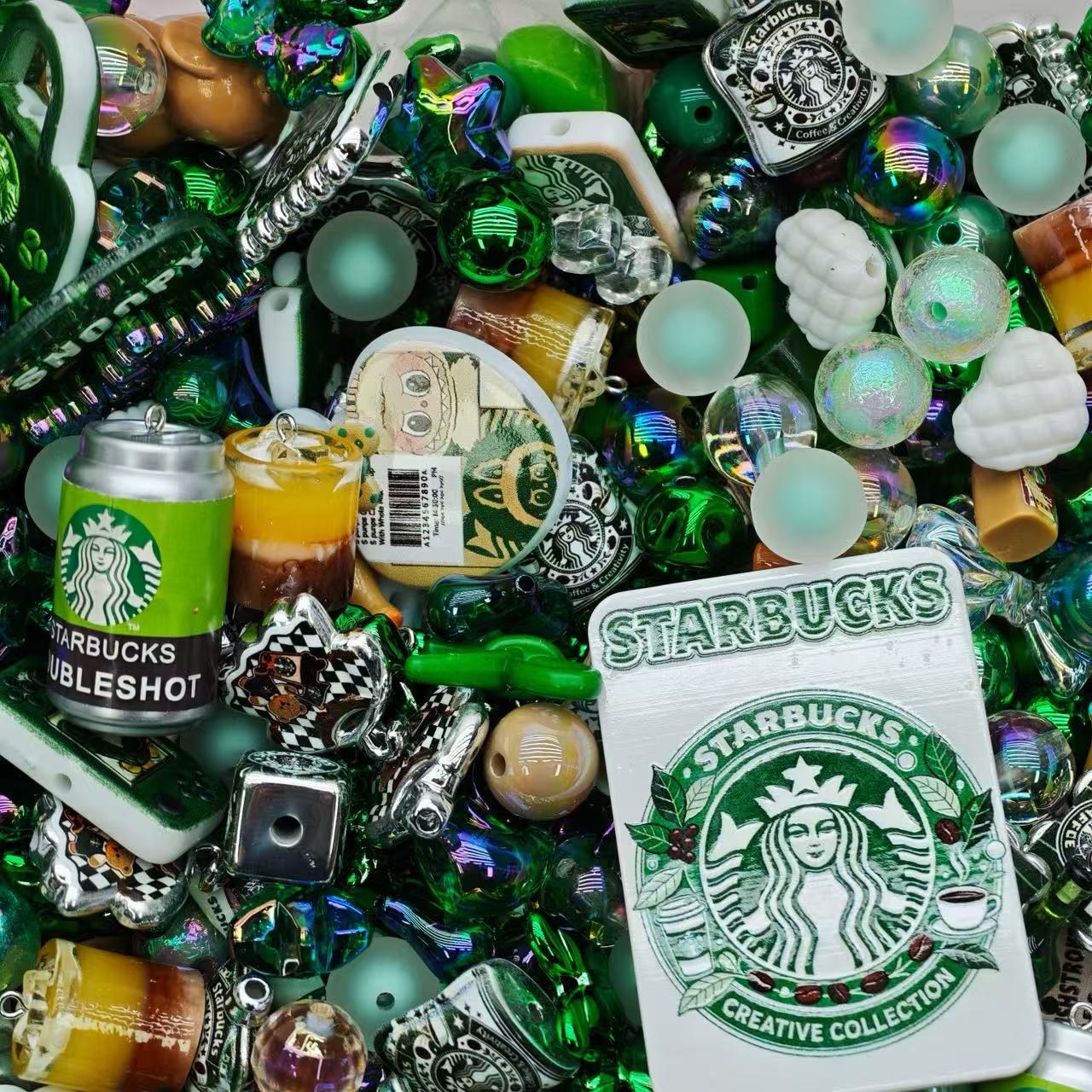 Acrylic beads-Starbucks Mix (for beadable pens, keychains, phone chains)