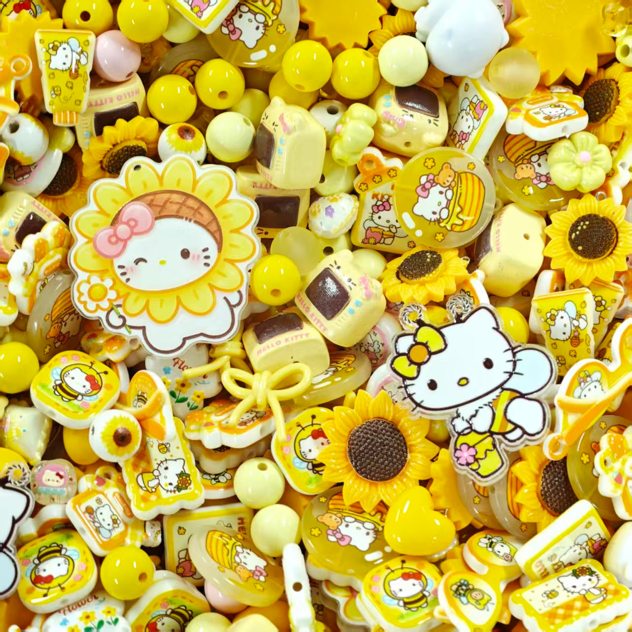 (BOGO)Acrylic Beads - Sunflower HK (for beaded pen, keychains, phone chains)