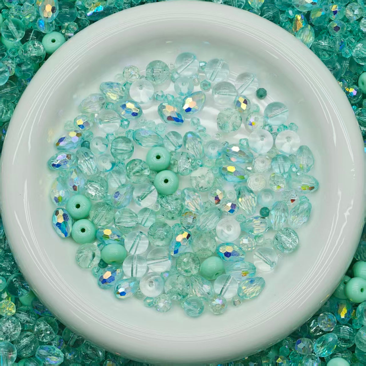 Big sale! Blingbling glass beads -Tiffany blue (for keychains, phone chains,bracelet, necklace)