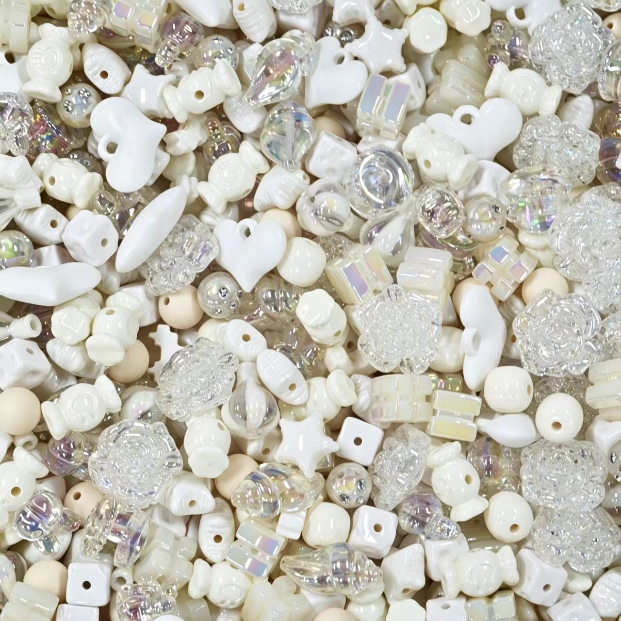 Acrylic Beads - Pure white (for beaded pen, keychains, phone chains)