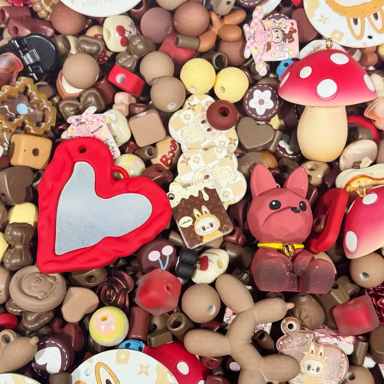 Acrylic beads-Brown bubu (for beadable pens, keychains, phone chains)