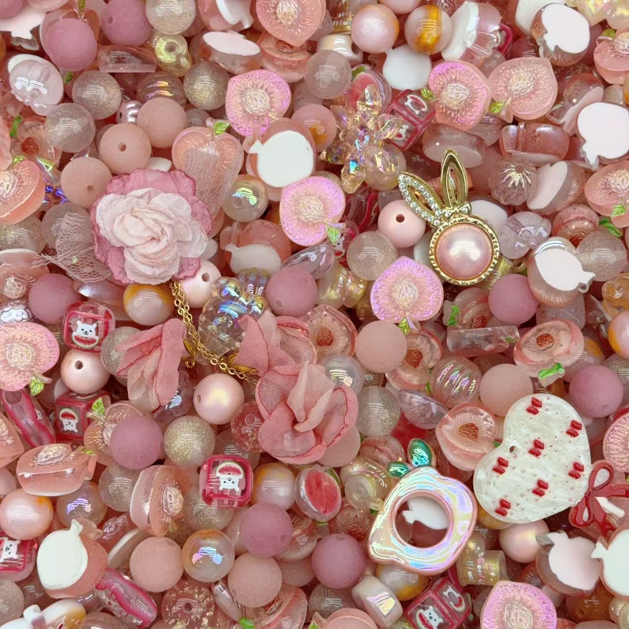 Acrylic Beads - Cream flavor peach(for beaded pen, keychains, phone chains)