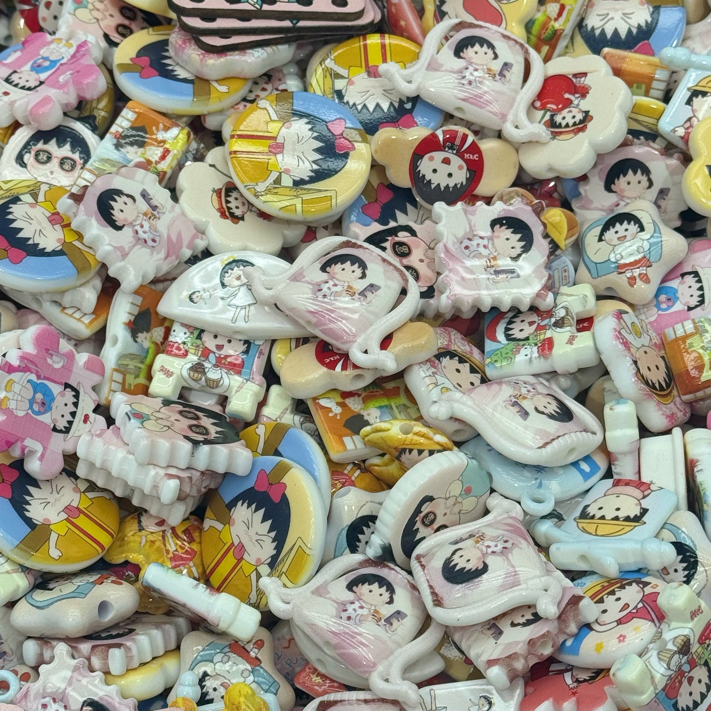 Acrylic beads-Chibi Maruko (for beadable pens, keychains, phone chains)