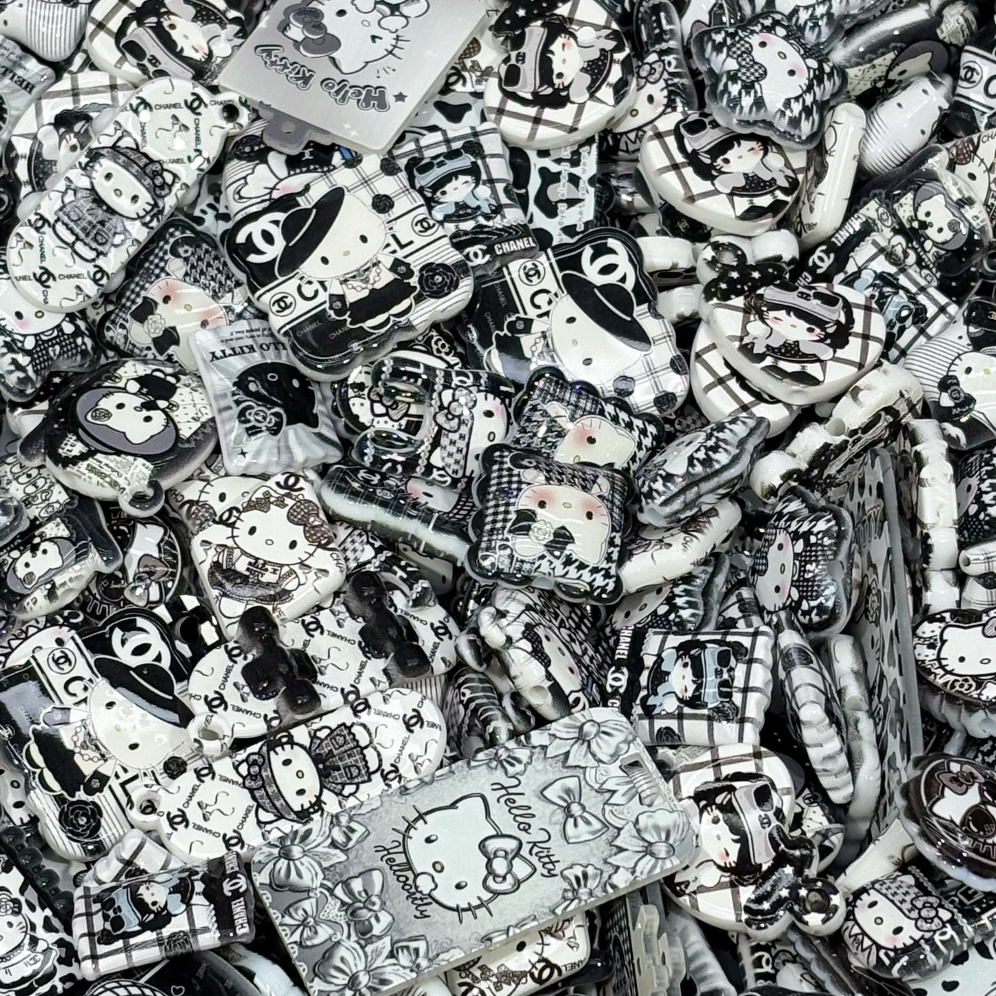 Acrylic beads-Silver HK(white) (for beadable pens, keychains, phone chains)
