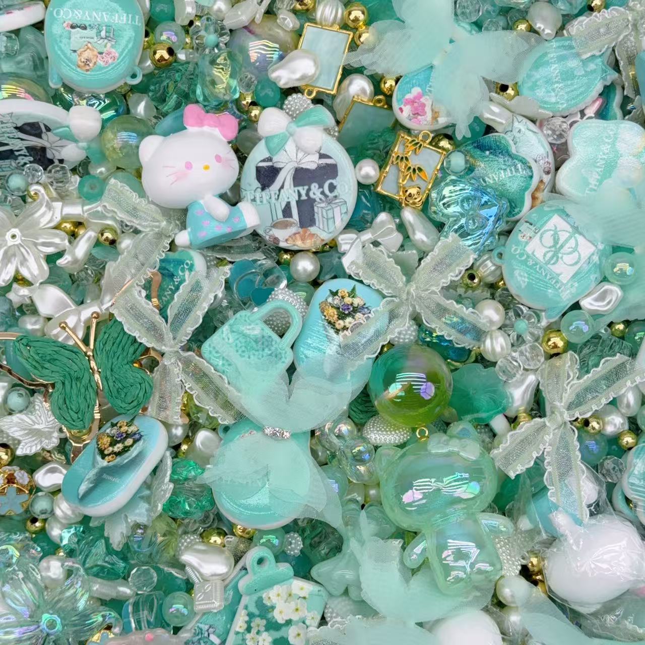 Acrylic Beads -Tiffany blue(for beaded pen, keychains, phone chains)