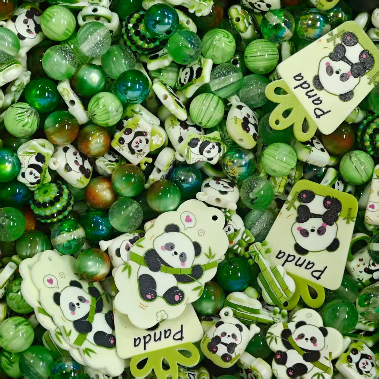 Acrylic Beads - Panda (for beaded pen, keychains, phone chains)
