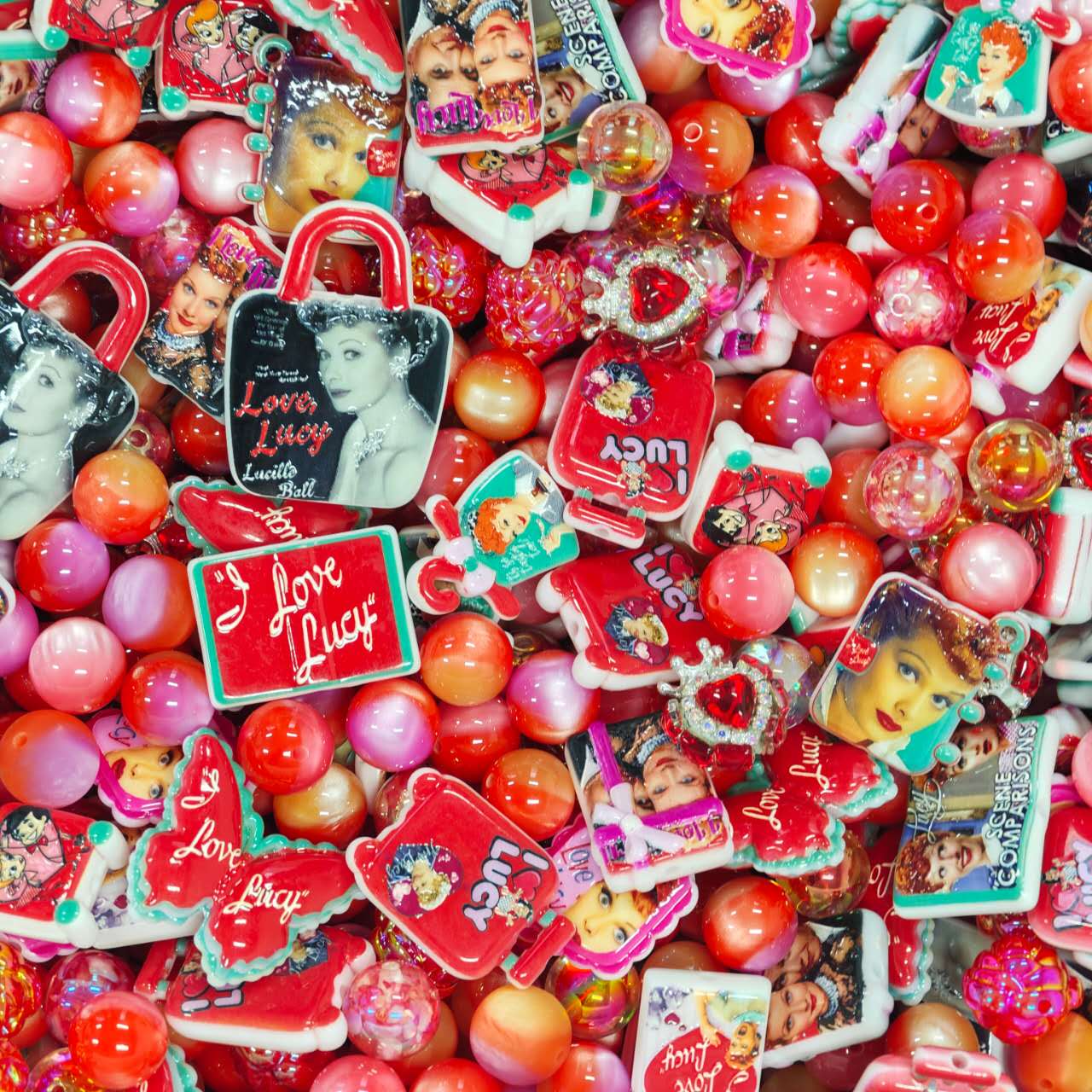 Acrylic Beads -I love Lucy (for beaded pen, keychains, phone chains)