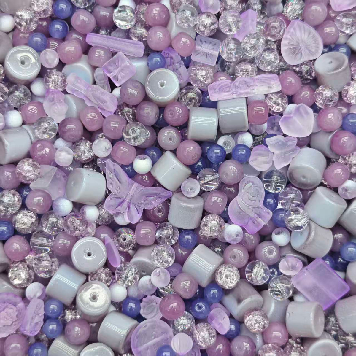 Glass beads- Purple (for keychains, phone chains)