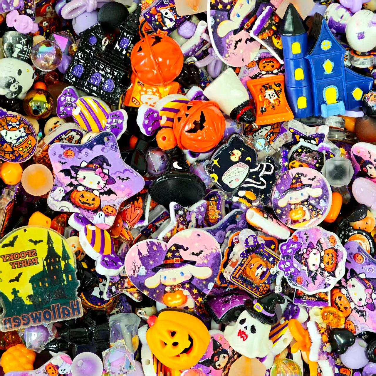 Acrylic beads - Halloween Sanrio (for beadable pens, keychains, phone chains)
