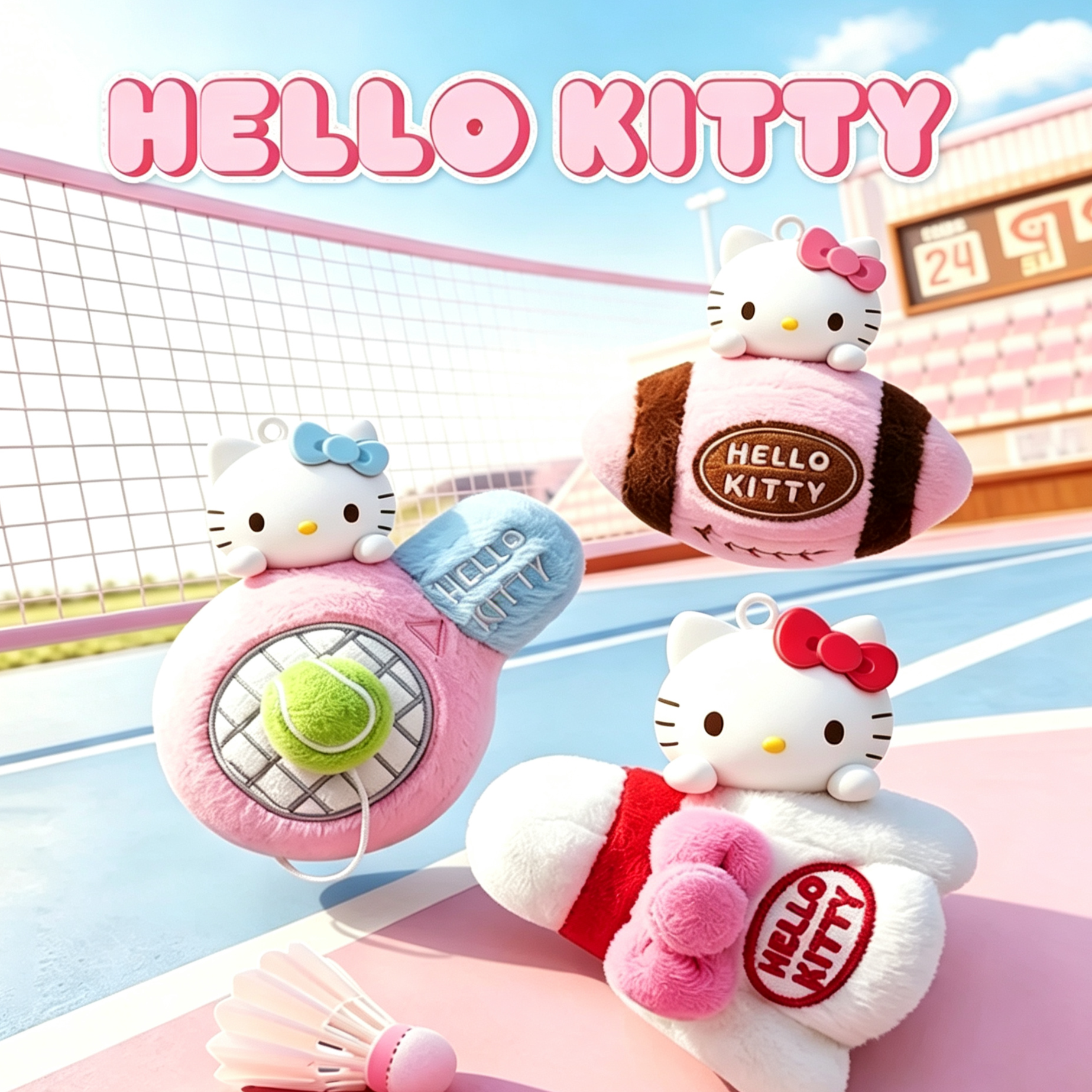 Blind Box-Hello Kitty Scented Sports Plush Keychain – hellokikinails