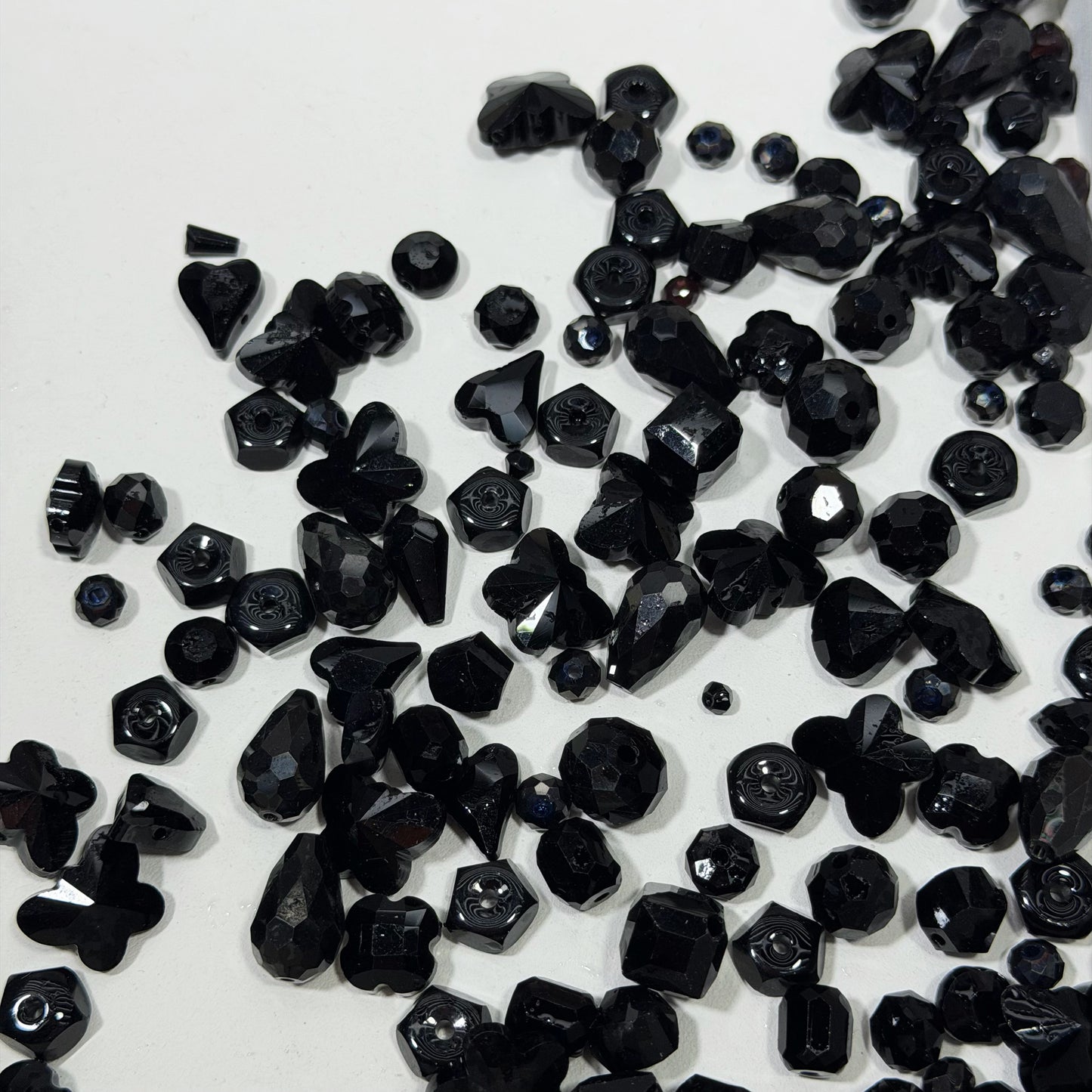 Bling Bling Glass beads-Black Black Black (for beadable pens, keychains, phone chains)