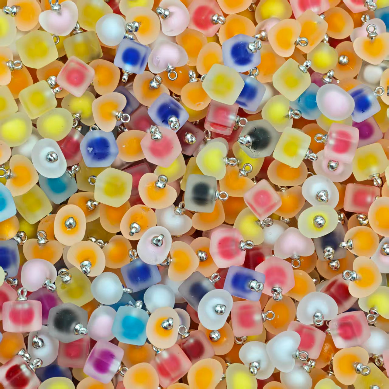 Acrylic charms - frosted candy mix (for beadable pens, keychains, phone chains)