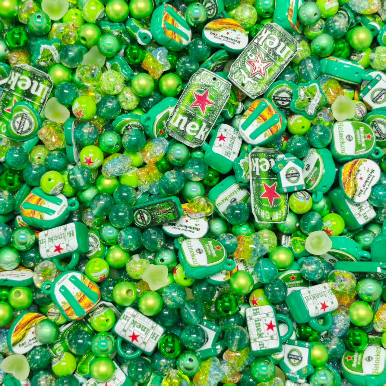 Acrylic Beads -Heineken (for beaded pen, keychains, phone chains)