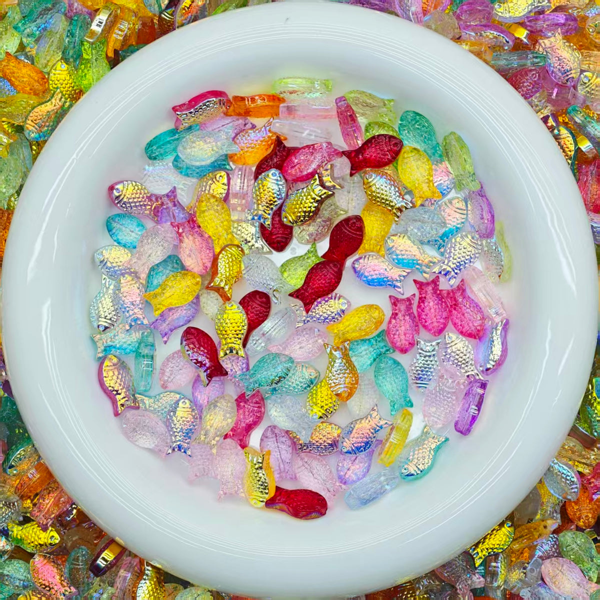 High quality Blingbling glass beads -Fish (for keychains, phone chains,bracelet, necklace)
