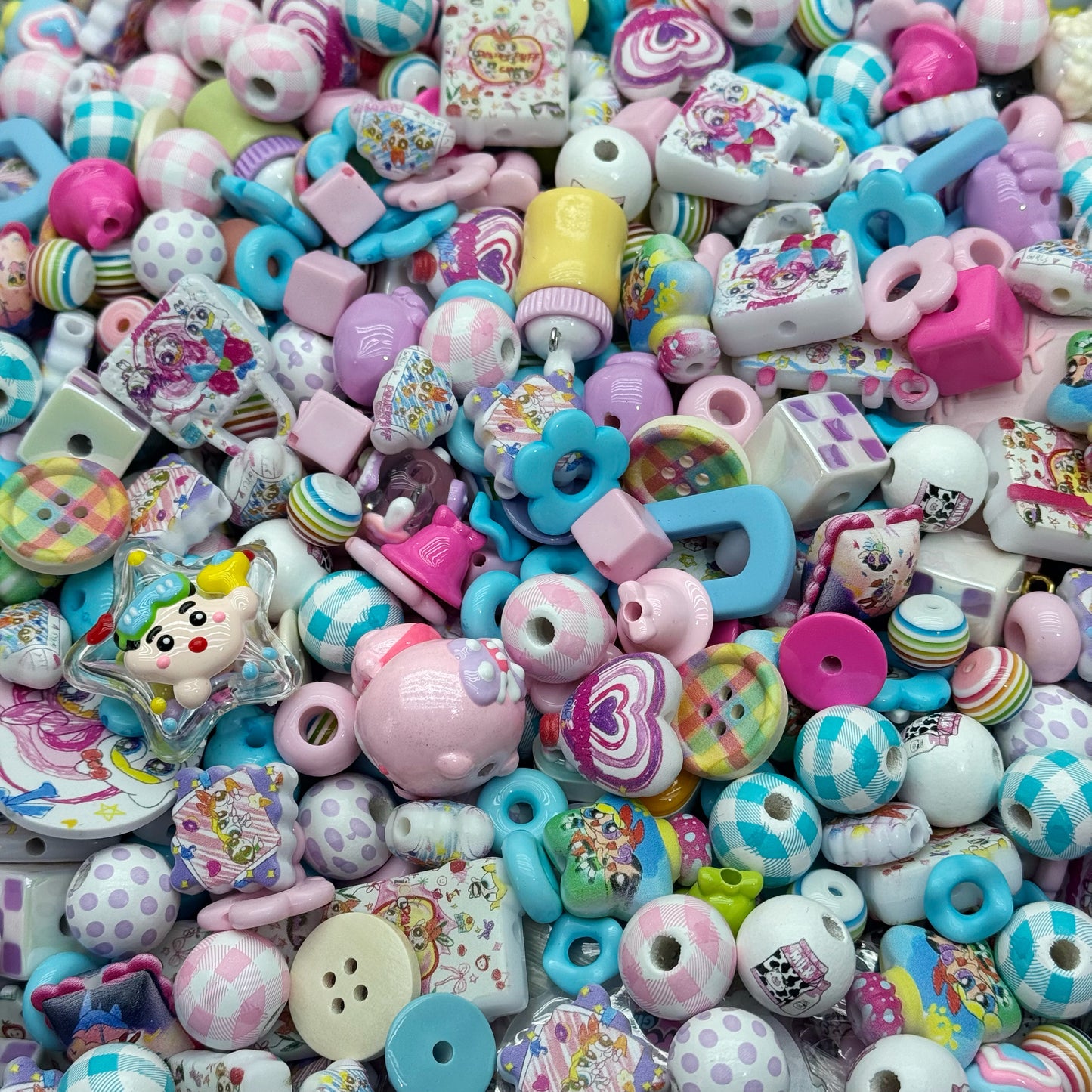 Acrylic beads-The Powerpuff Girls (for beadable pens, keychains, phone chains)