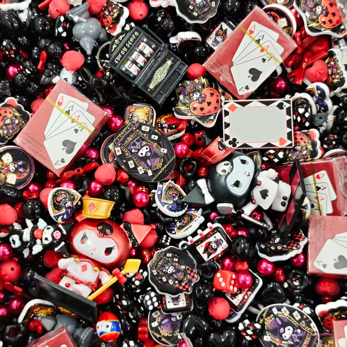 Acrylic beads - Poker Kuku (for beadable pens, keychains, phone chains)