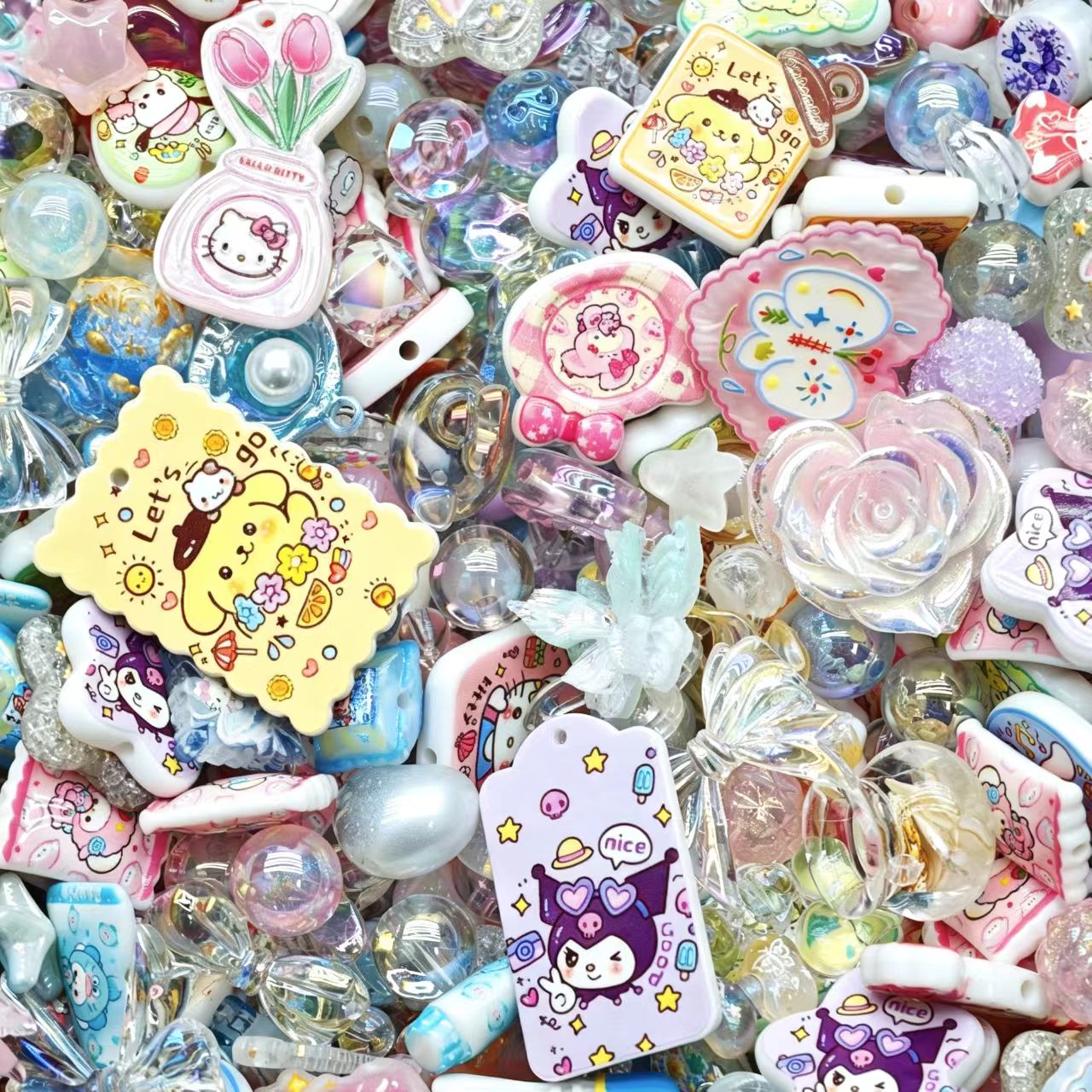 Acrylic Beads - Spring Sanrio (for beaded pen, keychains, phone chains)