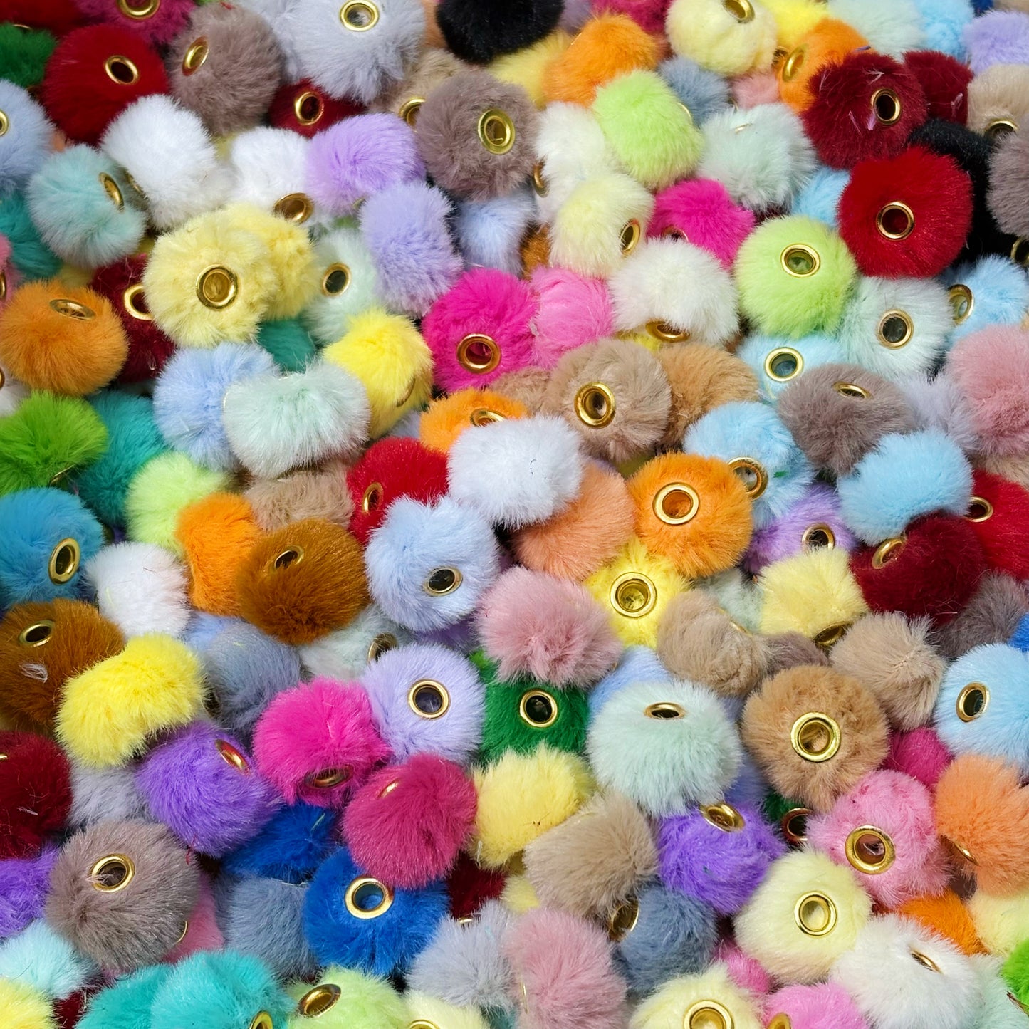 Rainbow pompom beads (for beadable pens, keychains, phone chains)