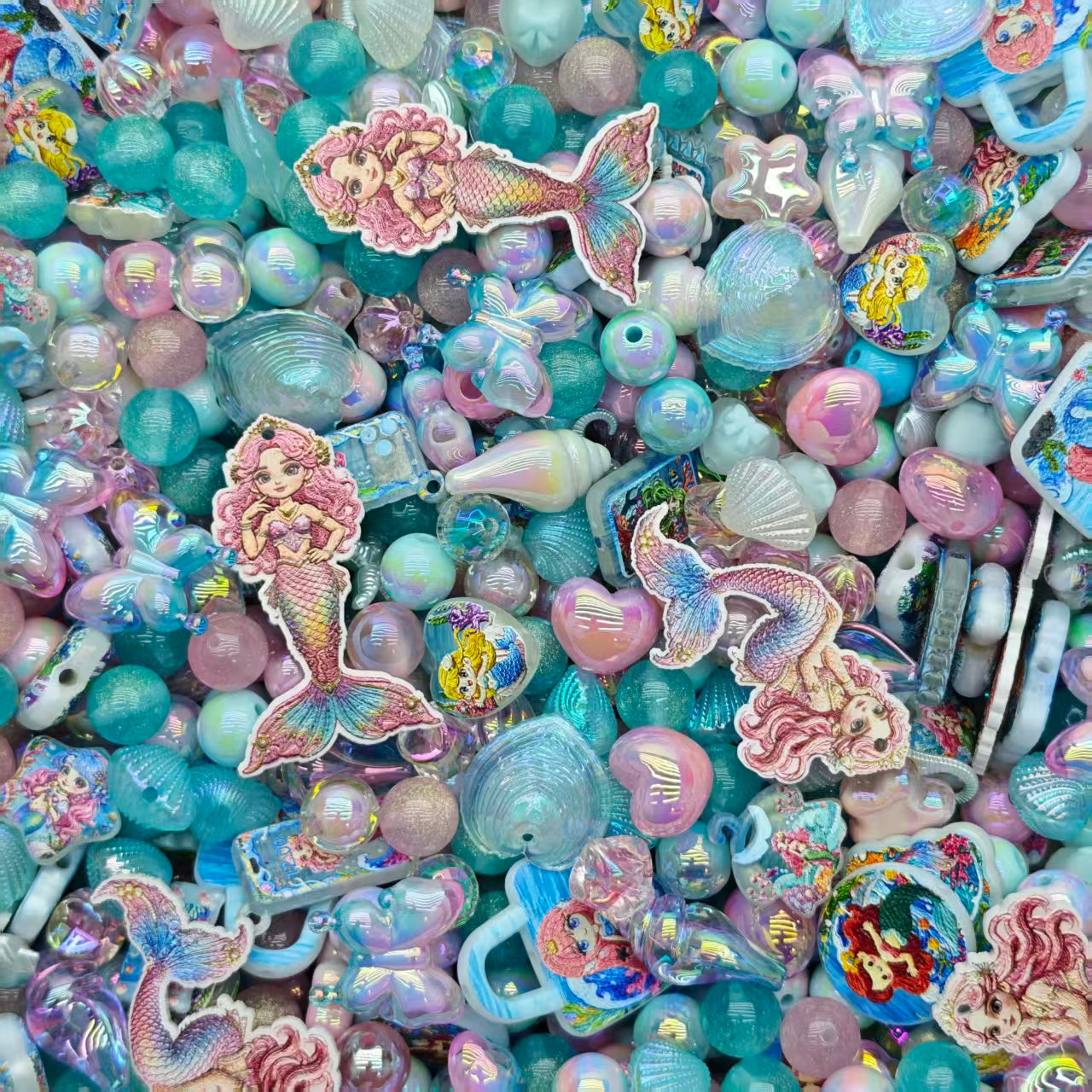 Acrylic Beads -Mermaid (for beaded pen, keychains, phone chains)