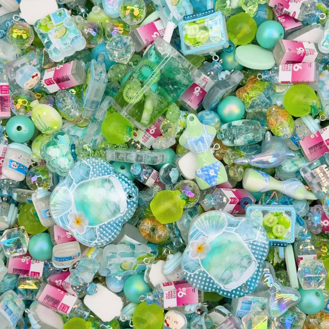 Acrylic Beads -Summer seaside(for beaded pen, keychains, phone chains)