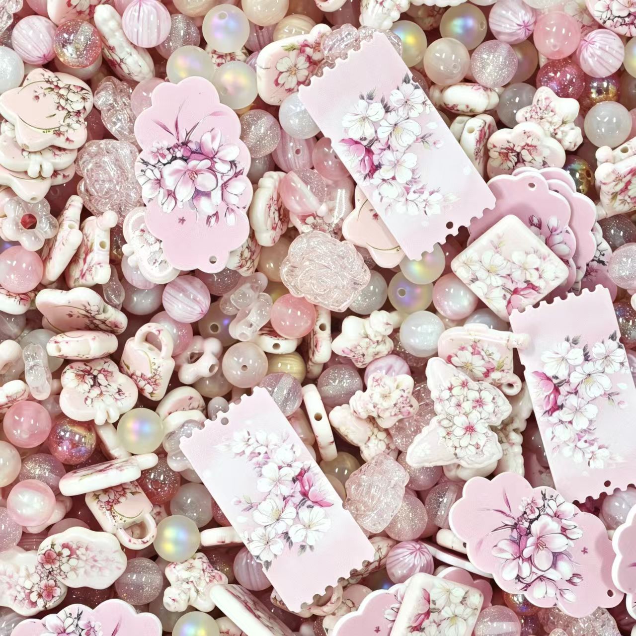 Acrylic beads - Sakura (for beadable pens, keychains, phone chains)