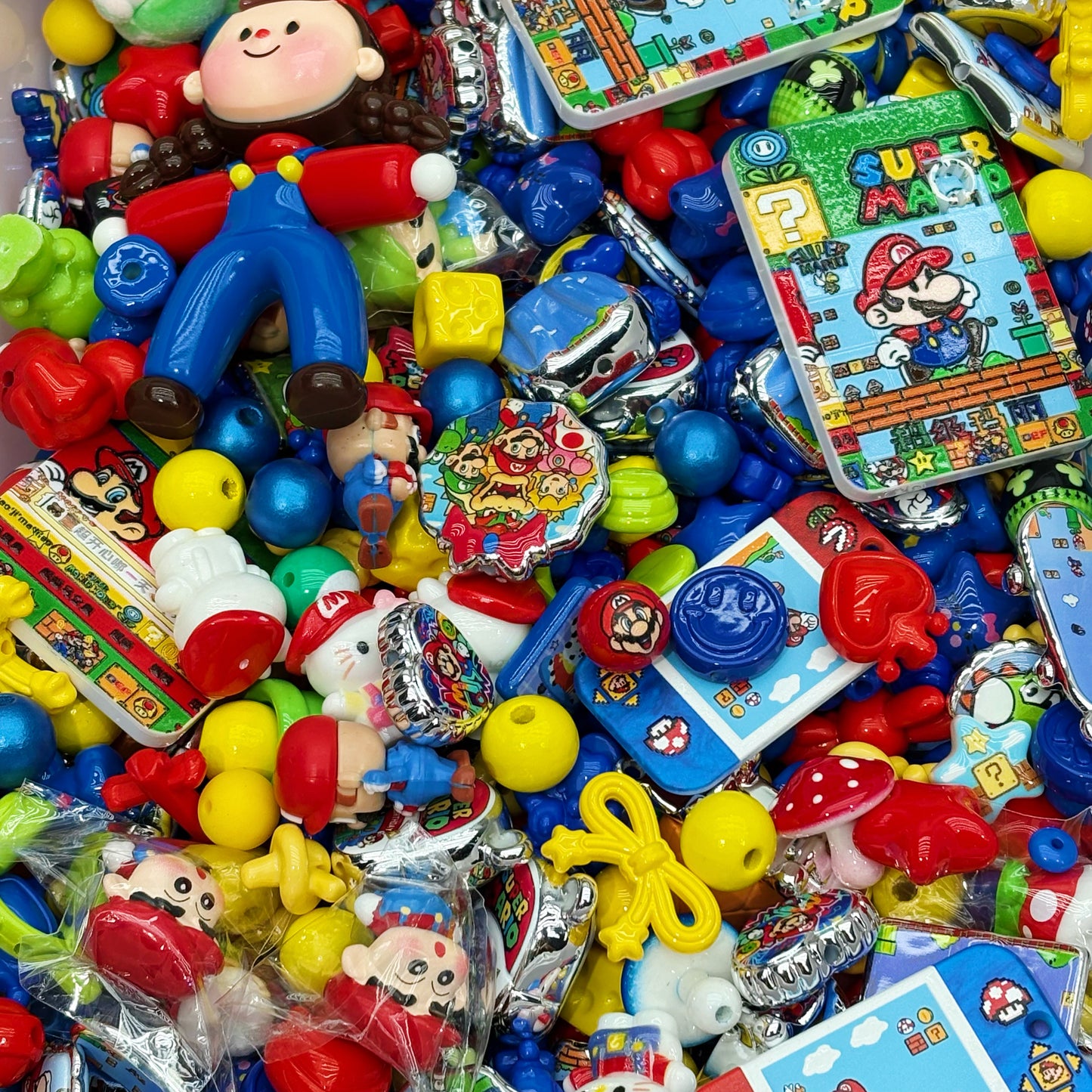 Acrylic Beads - Mario(for beadable pens, keychains, phone chains)