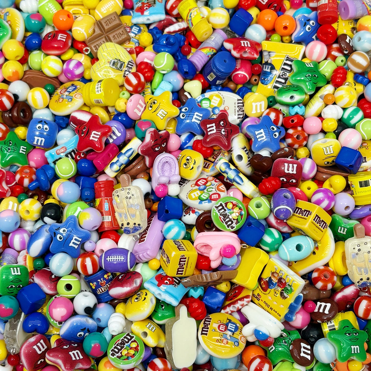 Acrylic beads-M&M(Colorful)for beadable pens, keychains, phone chains