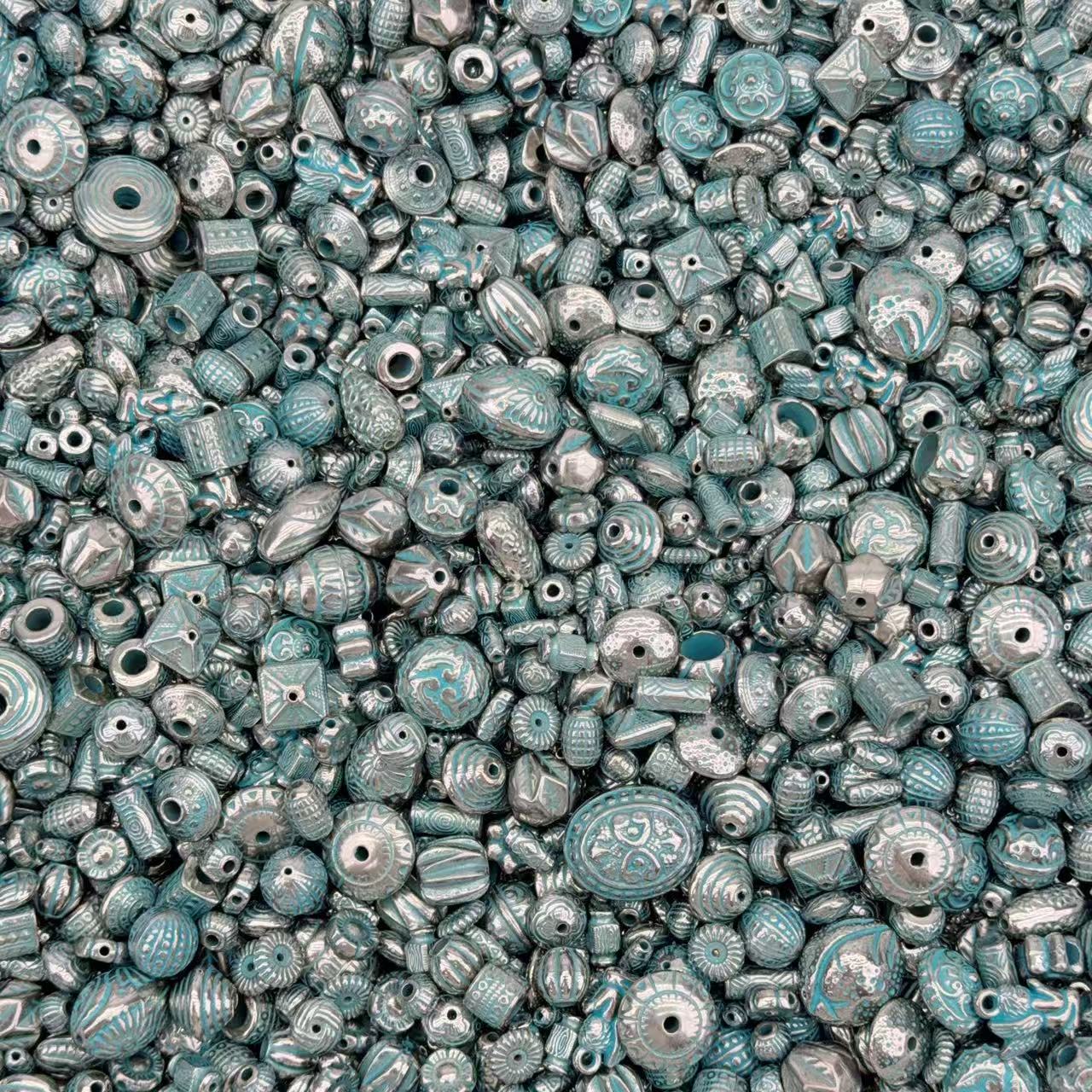 Acrylic Beads -Blue silver vibe(for beaded pen, keychains, phone chains)