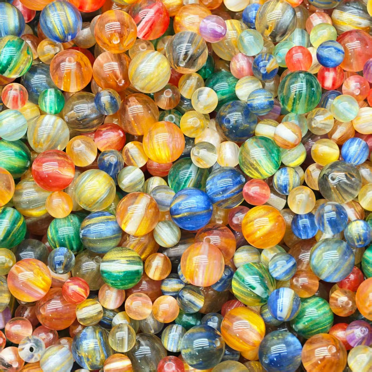 Crazy BOGO! Resin beads - Clear gilding mix (for beadable pens, keychains, phone chains)