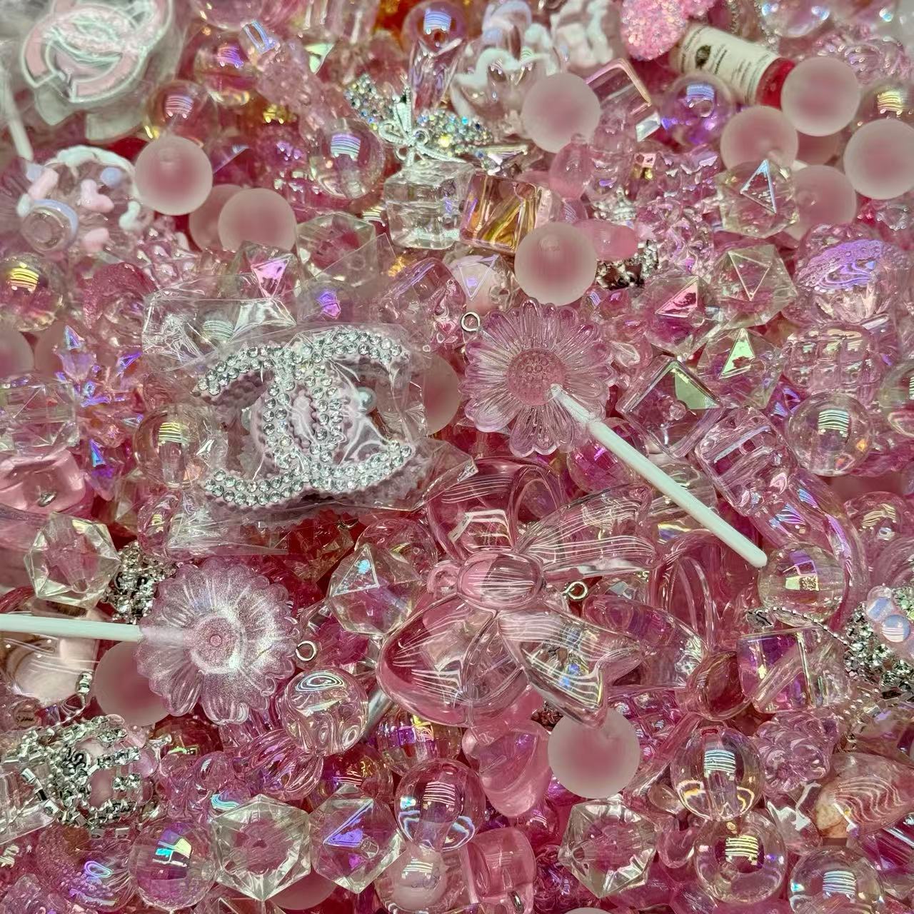 Acrylic beads – Dream Pink for beadable pens, keychains, phone chains