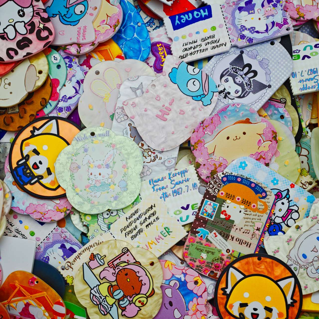 Acrylic Beads -Sanrio tags (for beaded pen, keychains, phone chains)