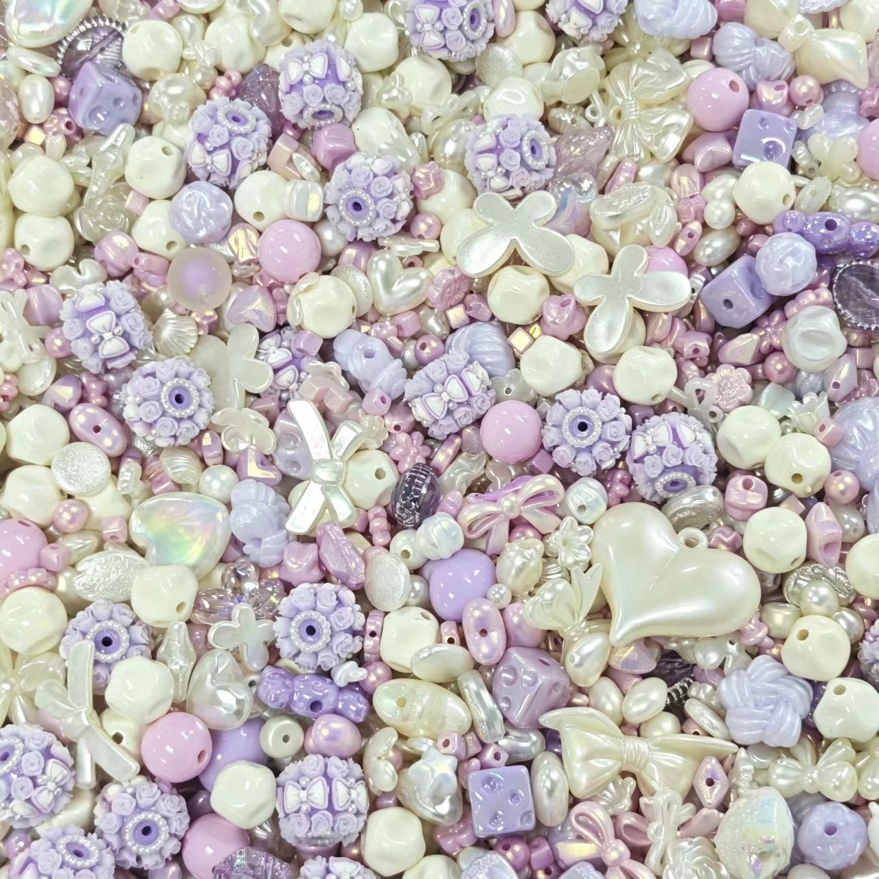 Acrylic Beads - Purple pearl (for beaded pen, keychains, phone chains)