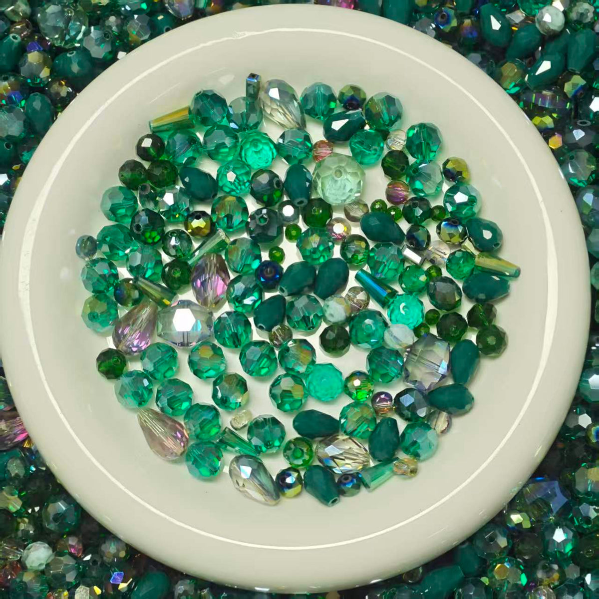 Big sale! Blingbling glass beads - Emerald (for keychains, phone chains,bracelet, necklace)