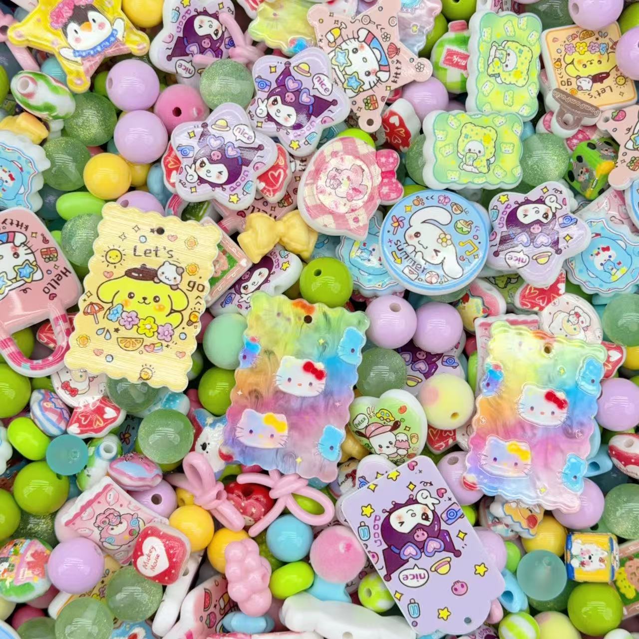 Acrylic Beads - Summer Sanrio (for beaded pen, keychains, phone chains)