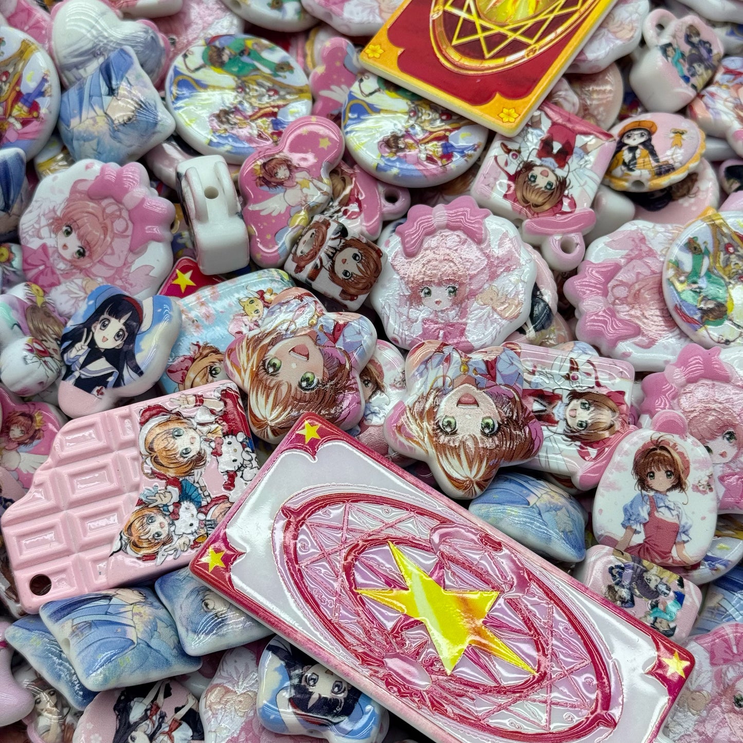 Acrylic beads-Magical Sakura Dreams(for beadable pens, keychains, phone chains)