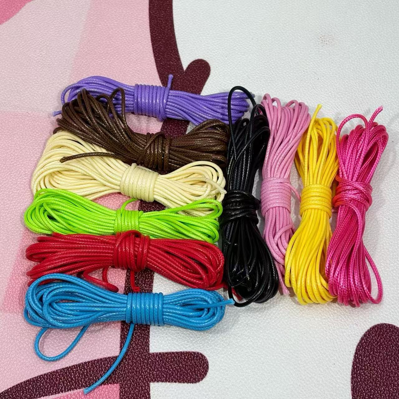 Ten-Color Faux Leather Cord Set – 50 Meters Total (5m Each) | DIY Bracelet, Necklace & Craft String