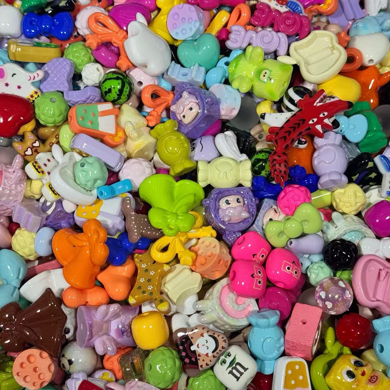 Acrylic beads-Colorful rainbow(for beadable pens, keychains, phone chains